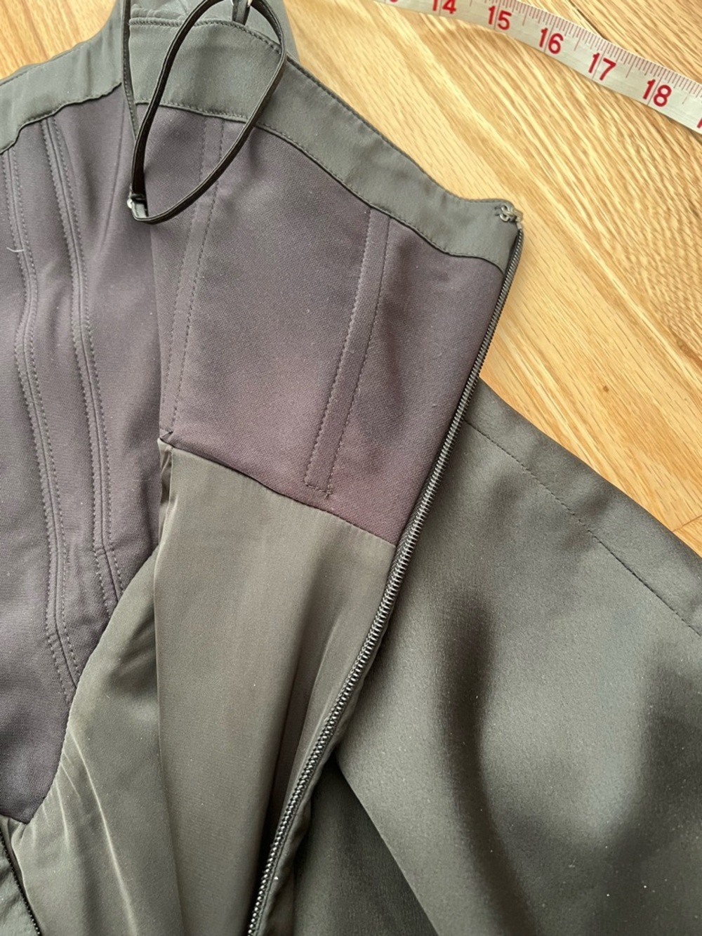 HOUSE OF CB 'Anais' Black Satin Pointed Corset Midi Dress cocktail size L+ - Picture 12 of 16